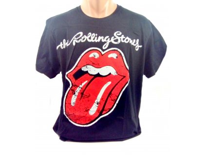 Pánske tričko The Rolling Stones, veľké logo (Farba Čierna, Veľkosť M)