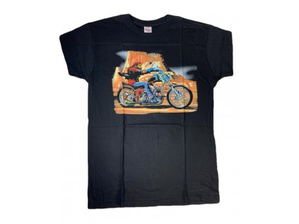 Pánske tričko PoloTrade Motorkár (Farba Čierna, Veľkosť S)
