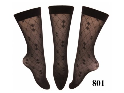 Kompresívne bezpätové silonkové ponožky LOTUS, vzor exclusive (Farba Čierna, Veľkosť 36-40)