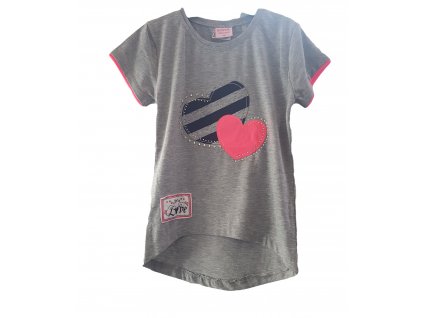 Dievčenské predĺžené tričko srdce