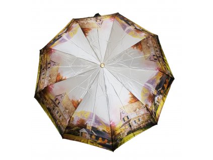 Poloautomatický,vetruodolný dáždnik domček