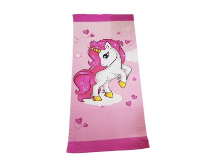 Plážová osuška Unicorn pink 150*70 cm