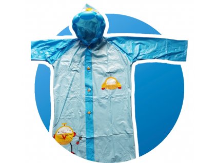 Detský pršiplášť hispter robot s nafukovacím límcom v kapucni