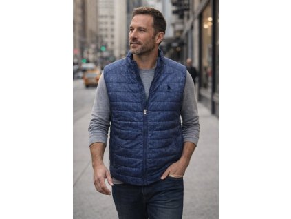 modra panska vesta u s polo