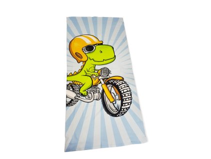 Plážová osuška dino na motorke