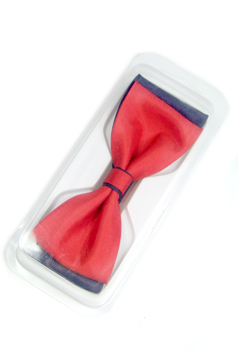 Pánsky motýlik - dvojfarebný červený základ Veľkosť: 11*5cm, Farba: Modrá