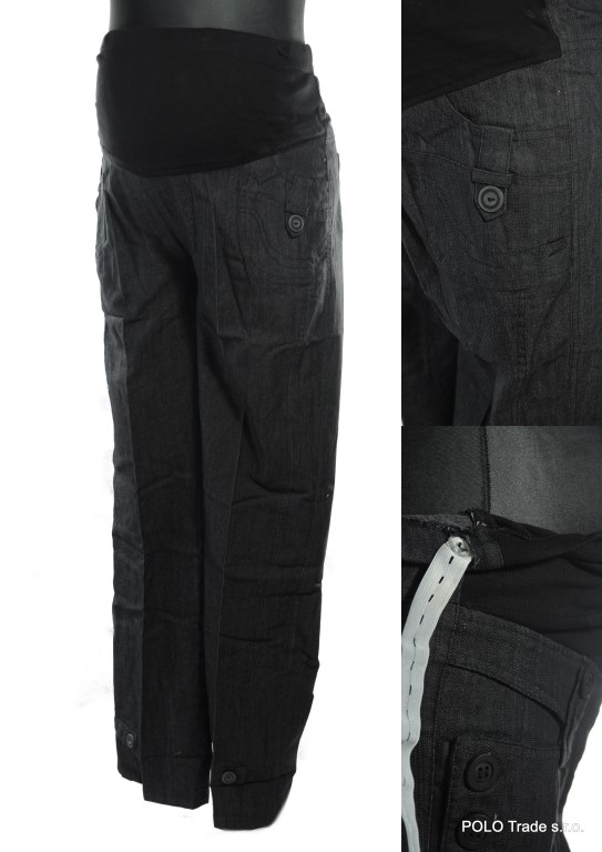 Damske elegantné tehotenské nohavice - patent Veľkosť: 2XL, Farba: Svetlosivá