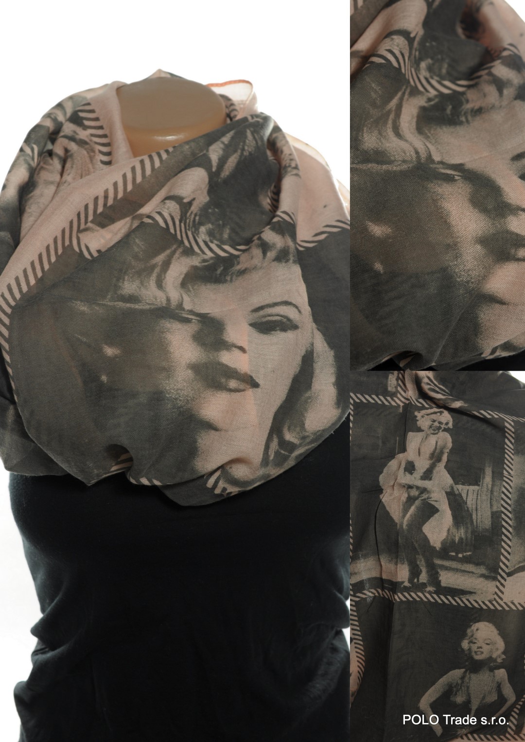 Dámsky šál - tunel Marylin Veľkosť: 100x90c, Farba: Svetlohnedá
