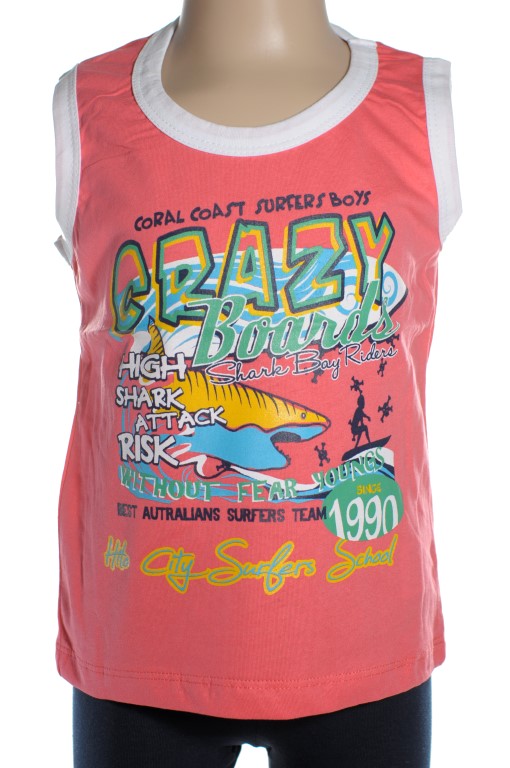 Detské tielko - Crazy surf Veľkosť: 104, Farba: Svetločervená