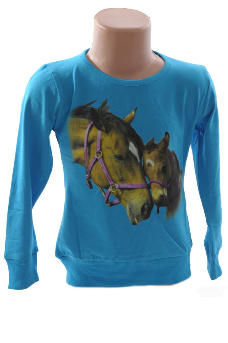 Detské tričko - kone Veľkosť: 98, Farba: Zelená