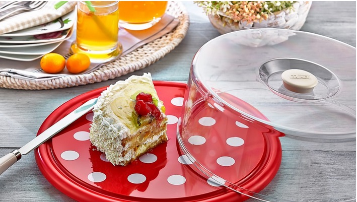Podnos s priesvitným poklopom 31 cm Özmet Farba: Ružová, Veľkosť: Neurčená