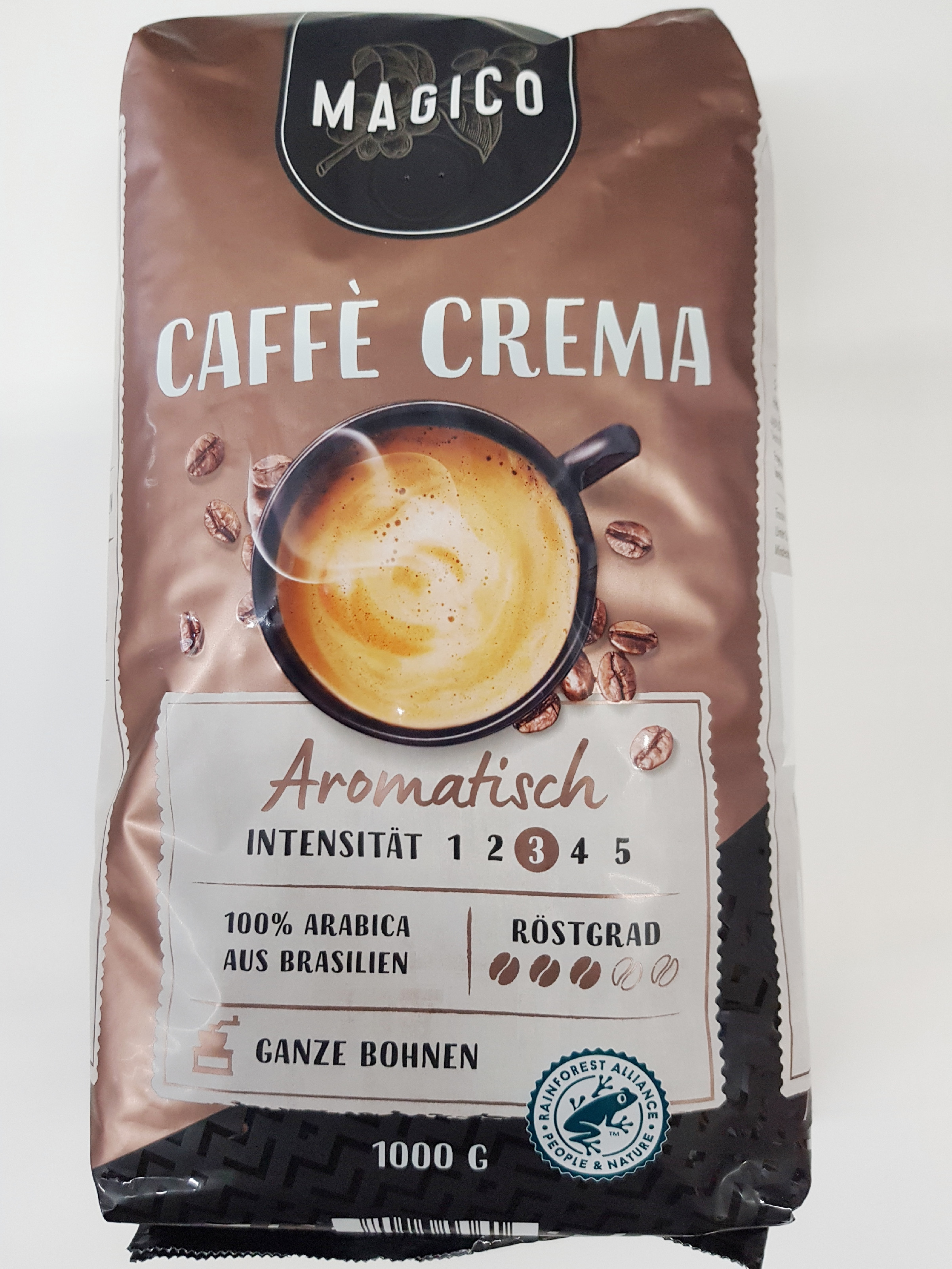Zrnková káva Magico Kaffe Caffe Crema, Arabica a Robusta, 1kg, PoloTrade Veľkosť: 1kg, Farba: Hnedá