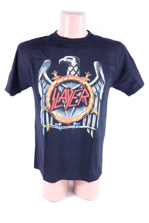 Pánske metalové tričko Slayer, logo s orlom Veľkosť: M, Farba: Čierna
