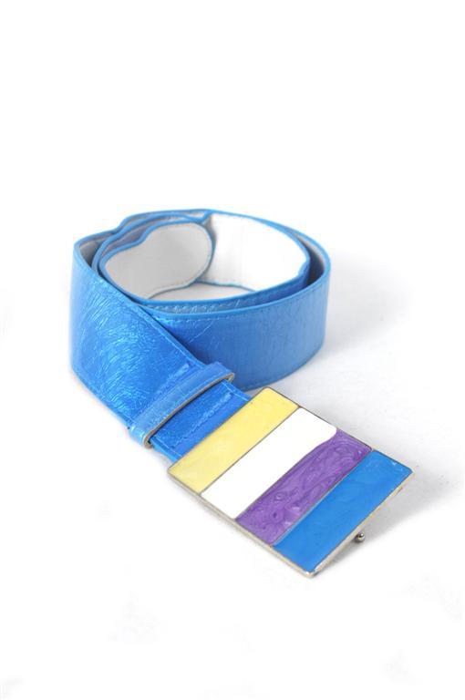 Dámsky opasok s dúhovou prackou Ambiente Veľkosť: 110cm, Farba: Svetlomodrá