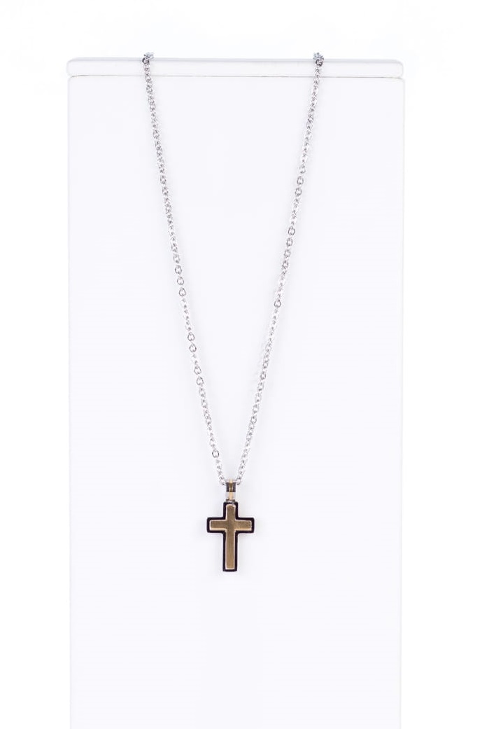 Náhrdelník s križikom Stainles Steel Veľkosť: 30cm, Farba: Strieborná