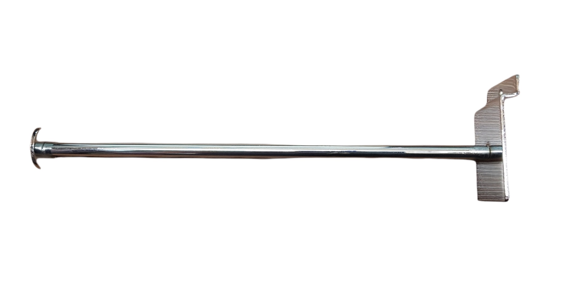 Pevný,kovový,chrómový hák do drážkového systému 31cm Veľkosť: 31cm, Farba: Strieborná