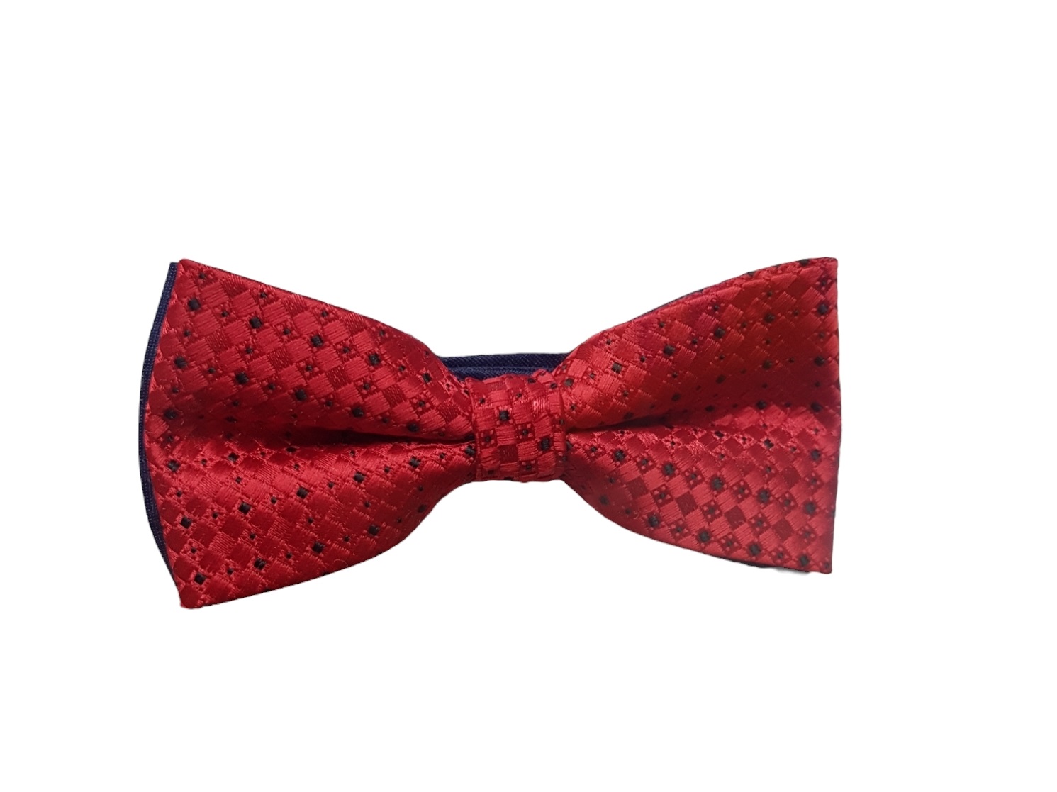 Pánsky motýlik -čierne kosoštvorce Veľkosť: 11*5cm, Farba: Červená