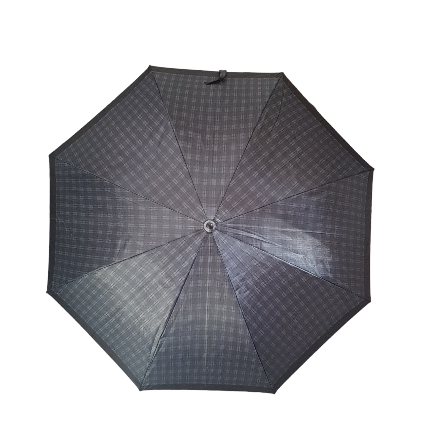 Dáždnik - čierny malinké kocky a lem po okrajoch Veľkosť: 86cm, Farba: Čierna