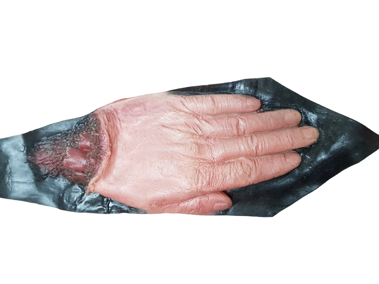 3D kravata Halloween hand - useknutá ruka very real Veľkosť: 40cm, Farba: Multifarebné