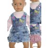 Šaty detské - riflové s nohavičkami (Farba Modrá, Veľkosť 74)