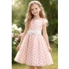 Dievčenské bodkované šaty s mašľou