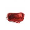 Spoločenská malá kabelka flitrová 17x10x3cm (Farba Červená, Veľkosť Neurčená)