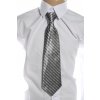 Detská kravata - sivá s pásmi (Farba Šedá, Veľkosť Neurčená)