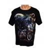Tričko PoloTrade - vlk s motorkou (Farba Čierna, Veľkosť S)