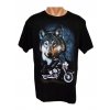 Tričko - vlk a motorka (Farba Čierna, Veľkosť S)