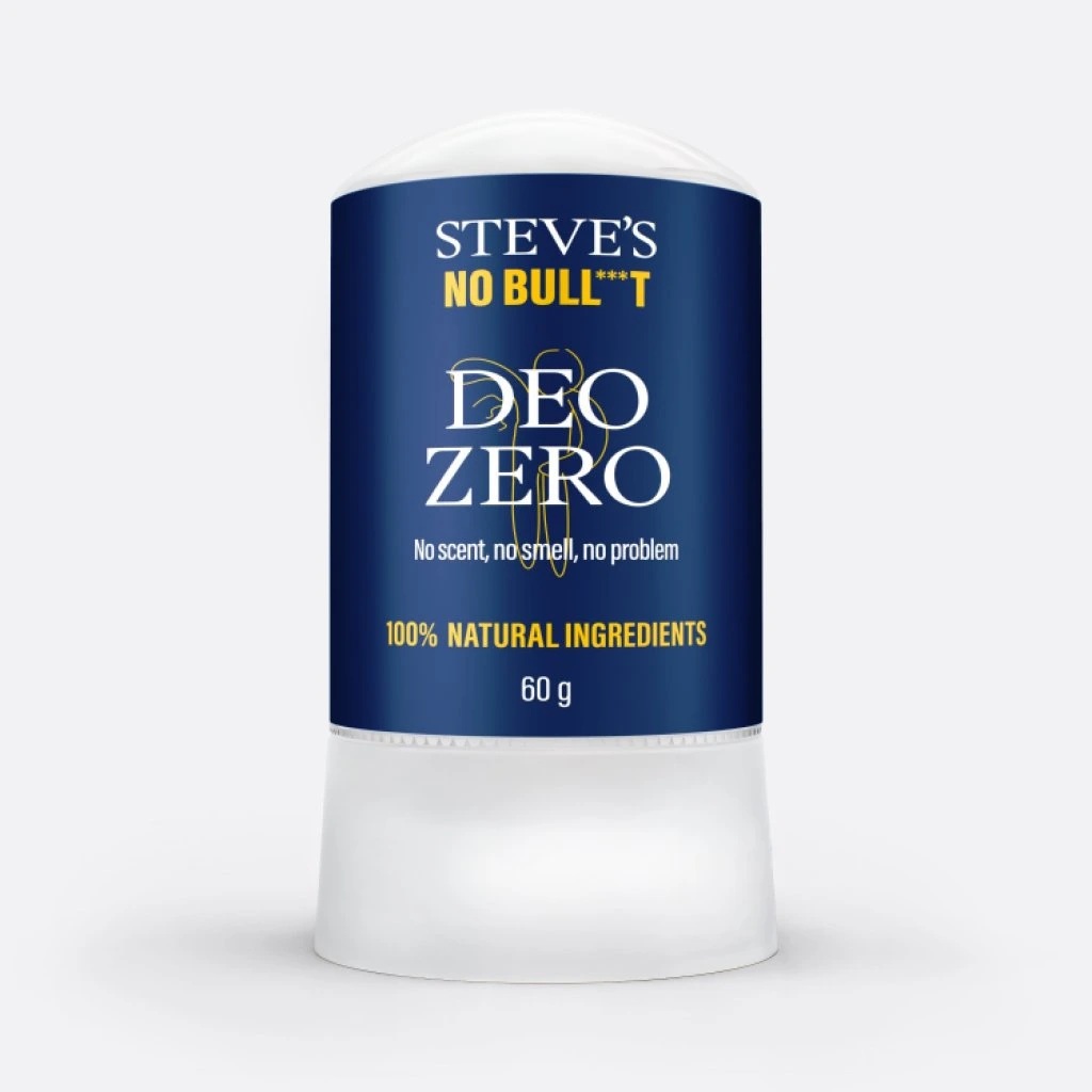 Steve’s Deo Zero přírodní kamenec 60 g – minerální deodorant bez parfemace pro dlouhodobou ochranu před zápachem