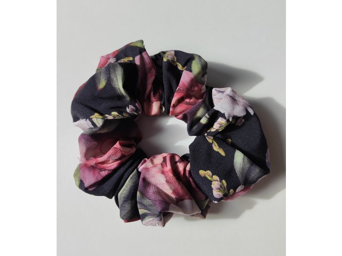 Scrunchie pivoňky umělé hedvábí