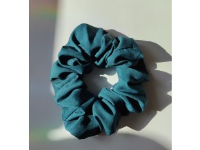 Scrunchie smaragdová umělé hedvábí