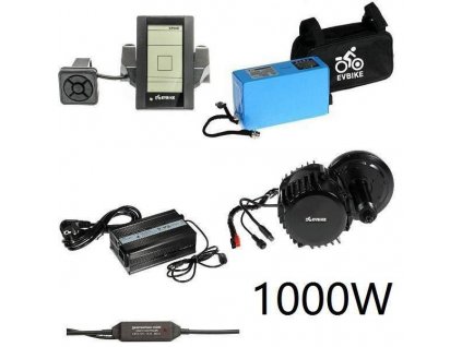 14320 stredovy pohon 1000w 48v displej c965 baterie 48v13ah nabijecka a senzor razeni