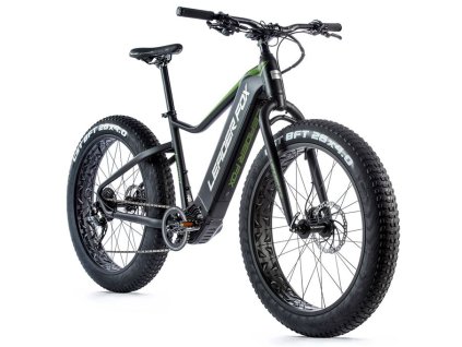FAT E-BIKE Leader Fox BRAGA 26", 2021-1 20" ČERNÁ MAT/ZELENÁ
