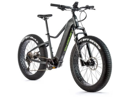 FAT E-BIKE Leader Fox BRASA 26", 2021-1, PANASONIC 20" ŠEDÁ MAT/ČERNÁ