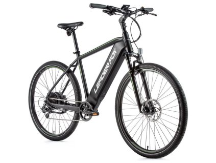 Krosové elektrokolo Leader Fox BARNET pánské, 2021-2 20,5" ČERNÁ MAT/ZELENÁ