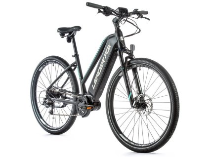 Krosové elektrokolo Leader Fox EXETER dámské, 2021-1 16,5" ČERNÁ MAT/SVĚTLE ZELENÁ