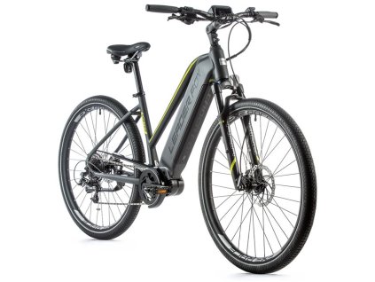 Krosové elektrokolo Leader Fox EXETER dámské, 2021-2 16,5" ŠEDÁ MAT/ŽLUTÁ