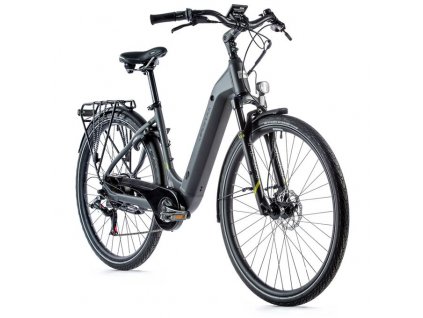 Městské elektrokolo Leader Fox NARA, 2021-2 16,5" ŠEDÁ MAT/ZELENÁ