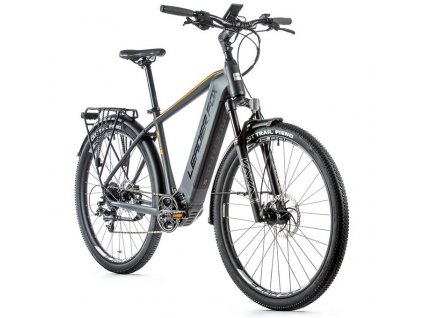 Trekingové elektrokolo Leader Fox BEND pánské, 2021-1 22,5" ŠEDÁ/ORANŽOVÁ