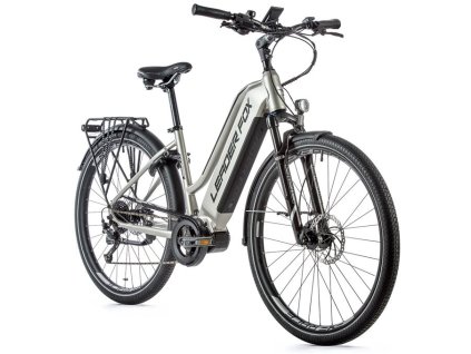 Trekingové elektrokolo Leader Fox LUCAS dámské, 2021-3 18" STŘÍBRNÁ