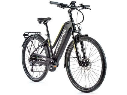 Trekingové elektrokolo Leader Fox SANDY dámské, 2021-1 16,5" ČERNÁ MAT/ŽLUTÁ