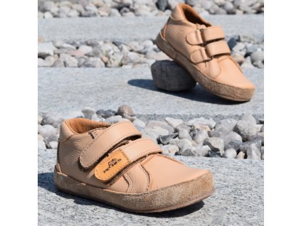 Barefoot kožené boty Pegres B1408 - béžové