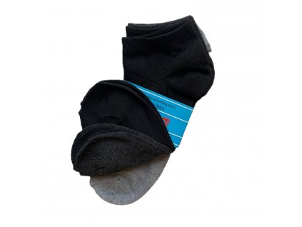 Kotníkové ponožky 3 ks, 3 barvy (šedé, černé)