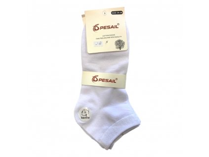 Bílé, kotníkové ponožky 3 ks dámské prodyšné