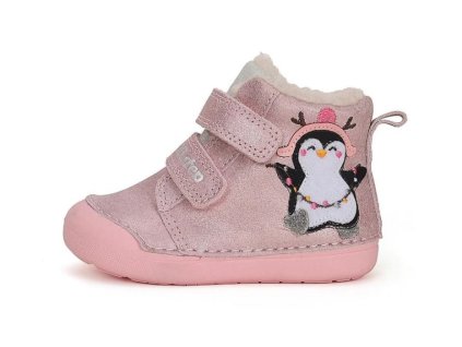 Dětské zimní boty D.D. Step W066-42268A Pink tučňák
