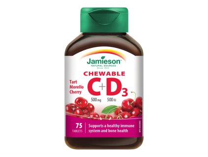 Jamieson Vit C D Cherry 500mg 75tbl 064642051967 shopherba