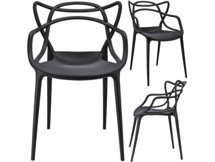 Zahradní plastová židle DANT - černá