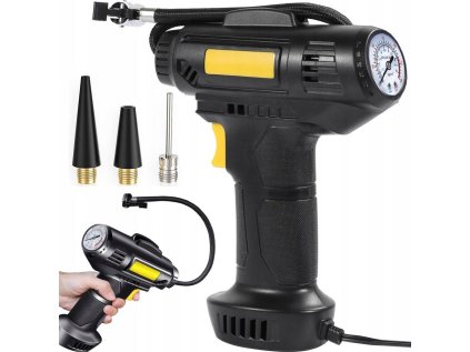 Auto kompresor, pištoľ na hustenie pneumatík, čerpadlo 12V 120W 10 bar