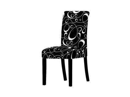 Elastický poťah na stoličku Black Swirl